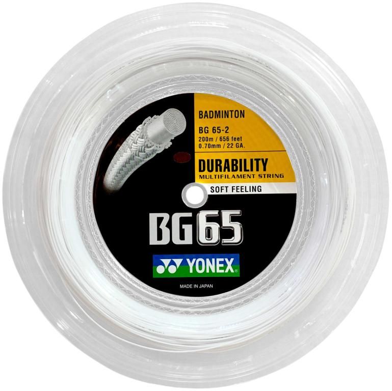 Badminton string Yonex BG 65 200m White