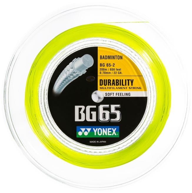 Badminton string Yonex BG 65 200m Yellow