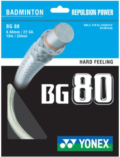 Badminton string Yonex BG 80 10m White