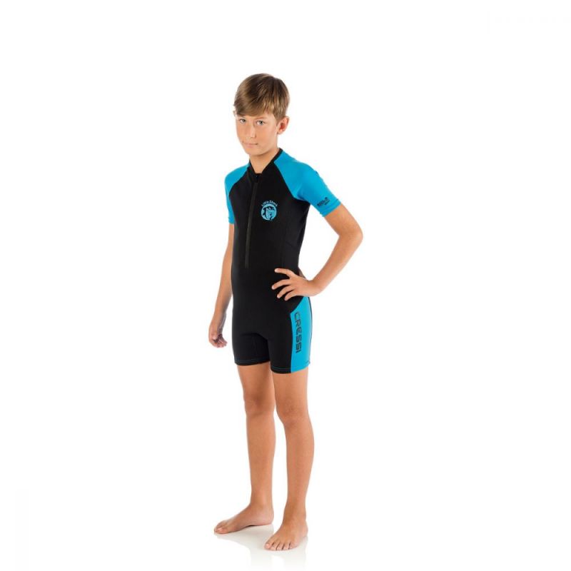 Cressi Little Shark 2mm shorty wetsuit blue 145-155cm