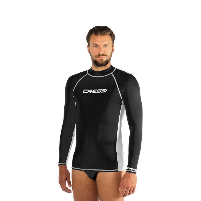 Cressi rash guard for men black - long sleeve M