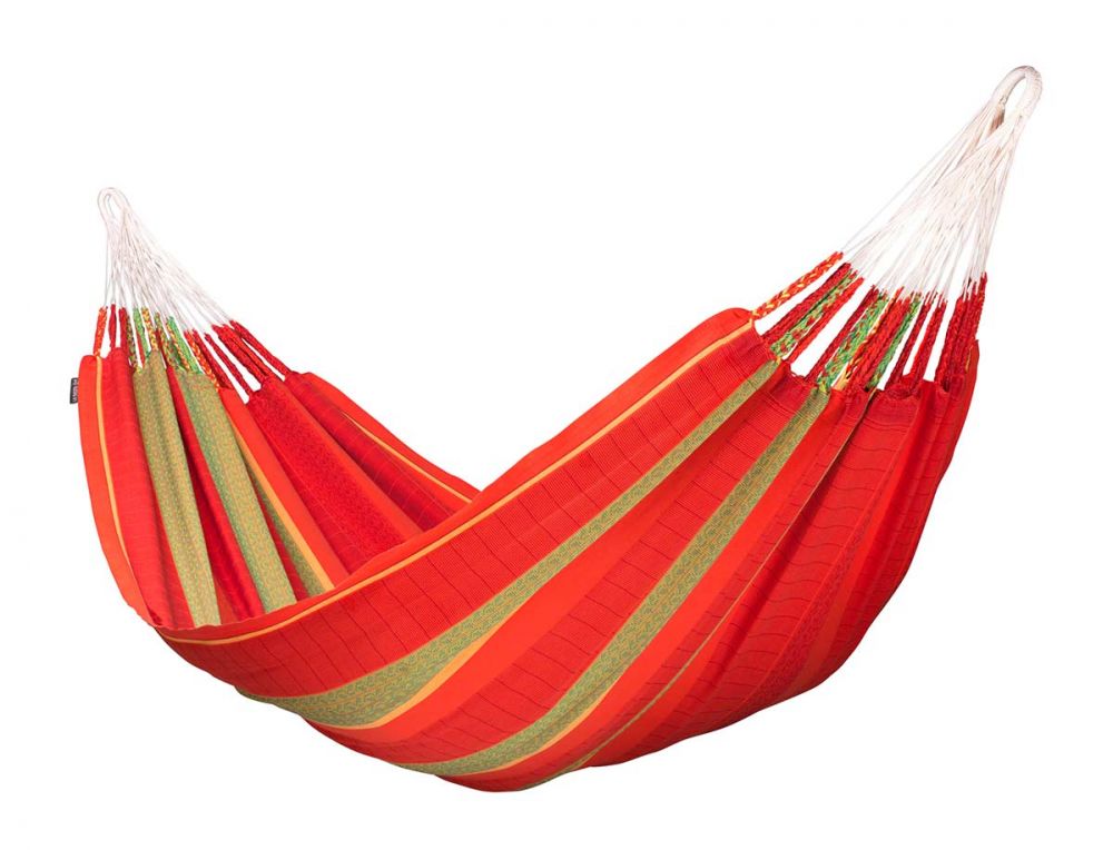 La Siesta bio cotton hammock Flora Kingsize chilli 