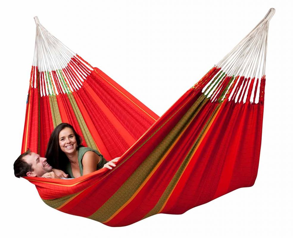 La Siesta bio cotton hammock Flora Kingsize chilli